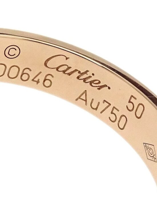Cartier Mini Love Ring 18K Pink Gold 750 size51 5.25-5.5(US  Cartier Mini Love Ring Au750 ED0646 #50 Jewelry 126665